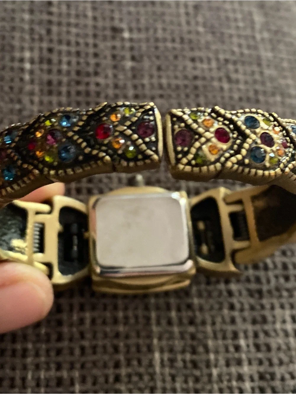 Heidi Daus Multicolor Crystal Bracelet Watch – Orange, Green, Purple, Blue, Red - Picture 3 of 3